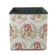 Vivid Floral Wreaths With Gnomes Inspired Illustration Storage Bin Storage Cube