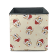 Corgi Santa Claus On Beige Ivory Background Storage Bin Storage Cube