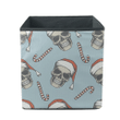 Christmas Skull With Santa Claus Hat Storage Bin Storage Cube