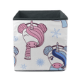 Cute Christmas With Horse Faces In Warm Hats And Mufflers Storage Bin Storage Cube