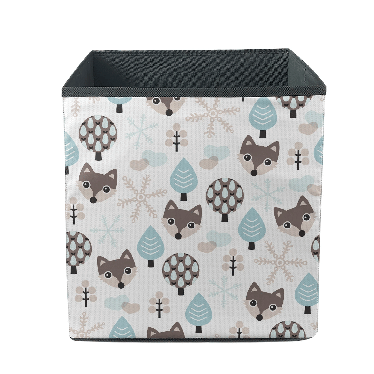 Winter Wolf In Pastel Blue Forest Background Storage Bin Storage Cube