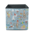 Winter Christmas Forest With Funny Monkeys Storage Bin Storage Cube