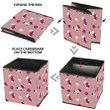 Christmas Socks And Balls On Pink Background Storage Bin Storage Cube
