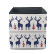 Christmas Winter With Dark Deers And Snowflakes Storage Bin Storage Cube