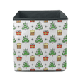 Colored Doodle Christmas Icons Including Fir Tree Present Boxes And Cakes Storage Bin Storage Cube