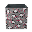Christmas Winter With Penguin On Gray Background Storage Bin Storage Cube
