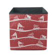 Red And White Roads Cars Christmas Tree Illustration Storage Bin Storage Cube