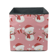 Xmas Smiling Snowman In Red Hat And Scarf With Gift Storage Bin Storage Cube