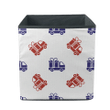 Blue And Red Delivery Truck And Gift Icons On White Background Storage Bin Storage Cube