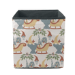 Xmas Is Coming Gnome Reindeer Bird And Flowers Pattern Storage Bin Storage Cube