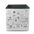 Christmas Element Collection Cute Animals With Scarf Doodle Pattern Storage Bin Storage Cube