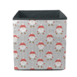 Small Gnomes On Gray Knitted Background Storage Bin Storage Cube