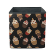 Delicious Cupcakes With Cream And Xmas Decor On Black Background Storage Bin Storage Cube