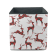 Christmas With Deer On Tartan Background Storage Bin Storage Cube