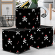 Skull With Bones With A Beard And Hat Of Santa Claus Storage Bin Storage Cube