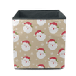 Christmas Cute Cartoon Santa Head And Snowflake Design Storage Bin Storage Cube