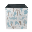 White Background Knitting Style Winter Holiday Elements Storage Bin Storage Cube