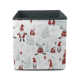 Happy Winter With Gnomes Snowflakes Red Houses And Trees Storage Bin Storage Cube