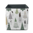 Modern Graphic Style Christmas Tree Pattern With Gnomes Storage Bin Storage Cube