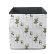 Xmas Adult And Children Snowman In Scarves Storage Bin Storage Cube