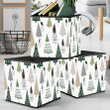 Modern Graphic Style Christmas Tree Pattern With Gnomes Storage Bin Storage Cube