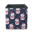 Christmas Happy Snowman WIth Hat And Scarf Storage Bin Storage Cube