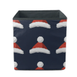 Christmas Santa Claus Red Hat On Blue Background Storage Bin Storage Cube