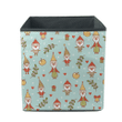 Yellow Apples Mistletoe And Gnomes Blue Background Storage Bin Storage Cube