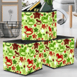 Retro Christmas With And Star Grunge Background Storage Bin Storage Cube