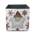 Santa Claus Star And Variety Of Snowflakes Xmas Holiday Storage Bin Storage Cube