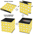 Yellow And White Xmas Icons Of Gift Boxes Bells And Ornaments Storage Bin Storage Cube