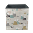 Winter Christmas Style Cartoon Mountain With White Clouds Storage Bin Storage Cube