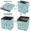 Christmas Festive Funny Penguins On Turquoise Background Storage Bin Storage Cube