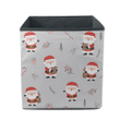 Cute Cartoon Santa Preparing Gifts For Children On Christmas Storage Bin Storage Cube