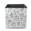 Ideal Doodle Pattern With Hot Coffee Cup Hats And Mittens Storage Bin Storage Cube