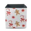 Gingerbread Man With Candy Cane Star Pattern Storage Bin Storage Cube