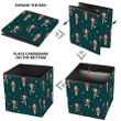 Christmas Pattern Snowflakes And Nutcrackers On Dark Green Background Storage Bin Storage Cube