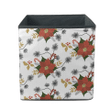 Christmas Poinsettia Flower Holly Leaf Red Berry Candy Cane Storage Bin Storage Cube