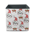 Cute Cartoon Sloth Face With Christmas Hat Storage Bin Storage Cube