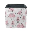 Cute Girl Christmas Trees And Pink Stars Storage Bin Storage Cube