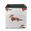 Dachshund Wearing Santa's Hat And Red Costume Storage Bin Storage Cube