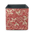 Christmas In Red Beige With Holly Leaves And Berries Storage Bin Storage Cube