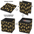 Decorative Christmas Golden Bells Illustration On Black Background Storage Bin Storage Cube