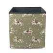 Running White Horses And Snowflakes On Brown Storage Bin Storage Cube