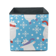 Theme Christmas Skating Polar Bears On Blue Storage Bin Storage Cube