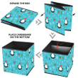 Christmas Winter Cute Pengguins And Decorative Elements Storage Bin Storage Cube