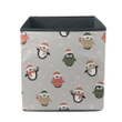 Christmas Winter Cute Penguin On Silver Background Storage Bin Storage Cube