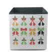 Tinsel And Holly Berries Bows And Bells Pattern Storage Bin Storage Cube