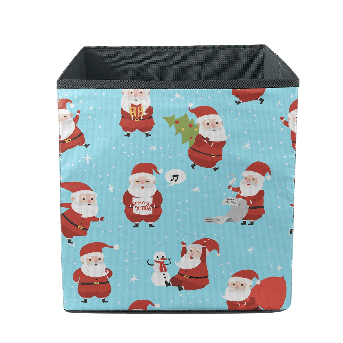 Lovely Moments Santa Preparing For Christmas Holiday Storage Bin Storage Cube