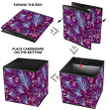 Dark Purple Background Snowcovered Pine Branches And Red Berries Storage Bin Storage Cube